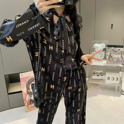 Premium Satin Print Shirt Trousers Suit 1024050910