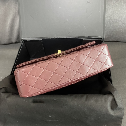 Flap Handbag In Gold-tone Metal