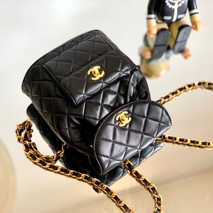 Vintage  Backpack-Gold-tone Metal-2 Sizes