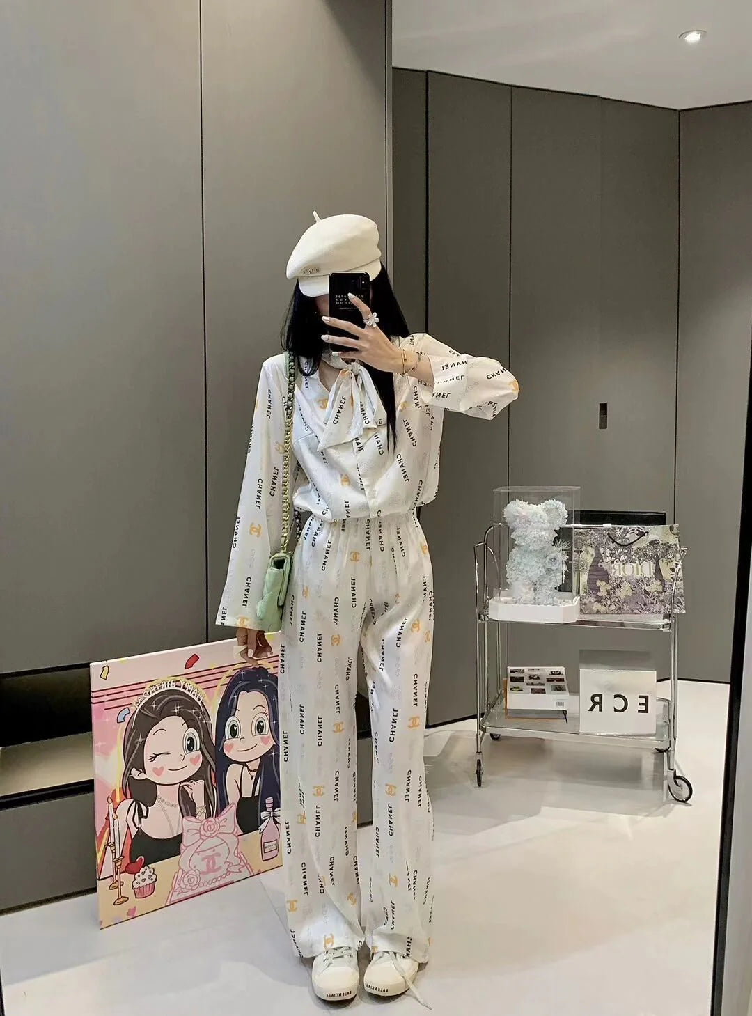 Premium Satin Print Shirt Trousers Suit 1024050910