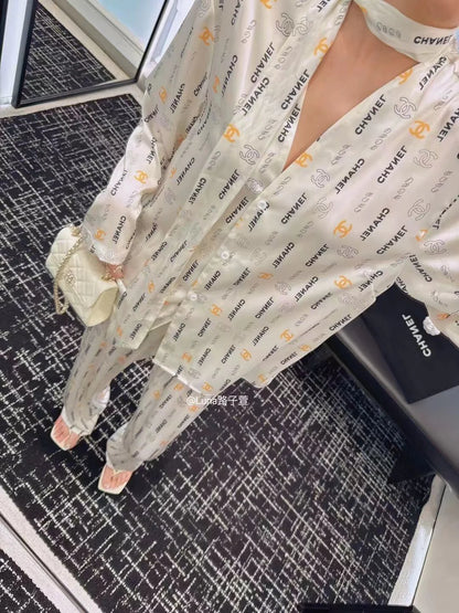 Premium Satin Print Shirt Trousers Suit 1024050910