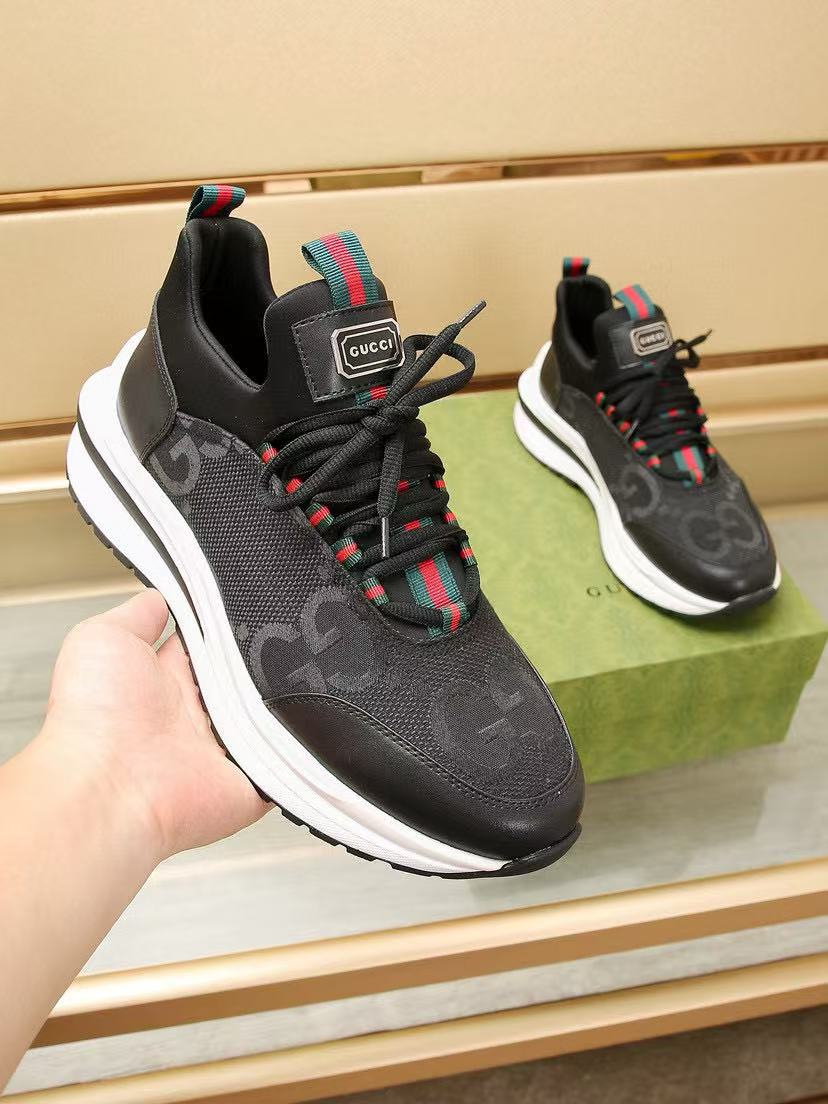 GG luxury fashion large print rubber sole sneakers 0725010201