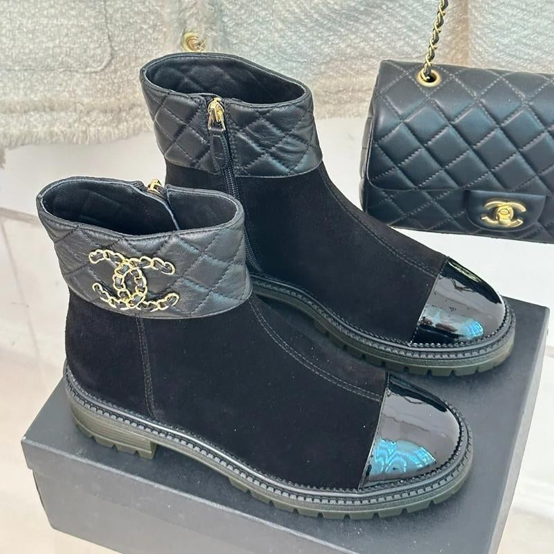 Fashion Diamond Patterned Martin Short Boots 1023120406