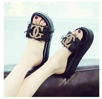 New Summer Fashion All-match Platform Slippers 1024062819