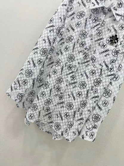 New Arrival Rhombic Printed All-Match Casual Long-Sleeved Sunscreen Shirt 1024041107