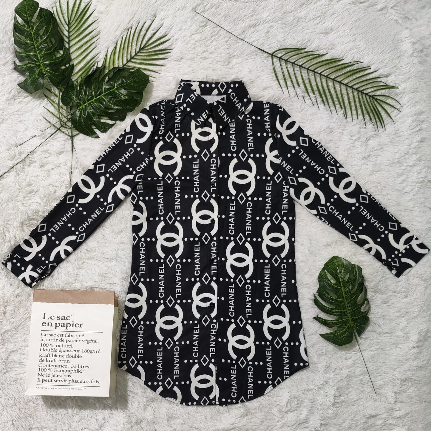 Fashionable half open shirt collar dress PD10052501