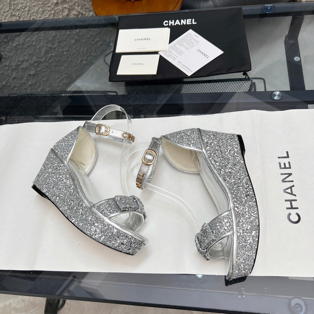 Chane1 top fashion thick sole sequined sandals 0724030815