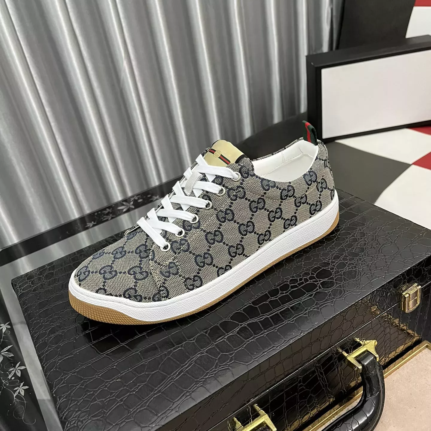 Classic Allover Printed Canvas Sneakers