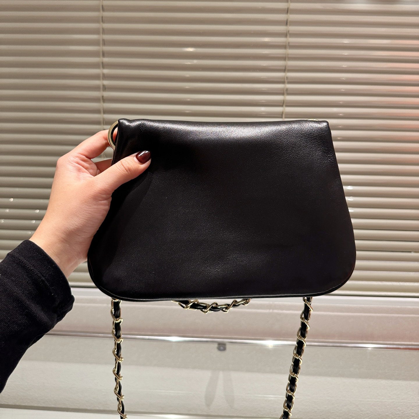 Vintage chocolate ball chain hobo bag 1824040706