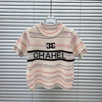 knitted short sleeve top 071