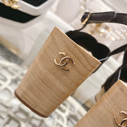 CNL24ss wood grain platform sandals 0724071707