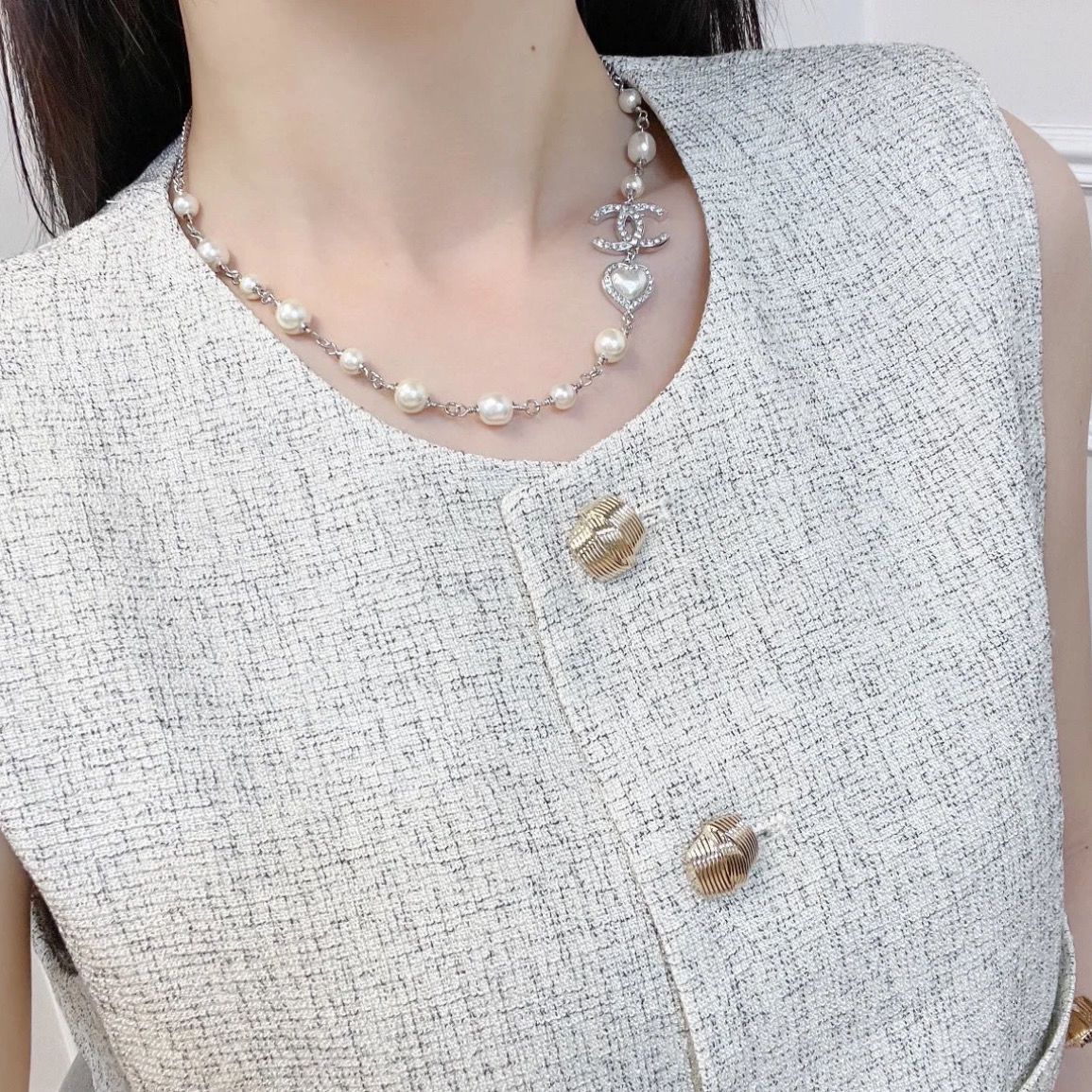 Premium Double C Letter Necklace 0823112207