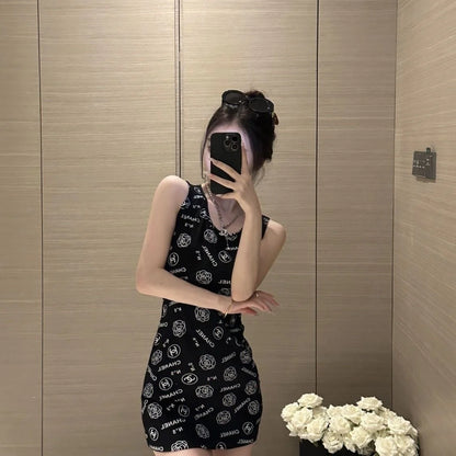 New Printed Dress Hot Girl Knitted Sexy Skirt 1024070316