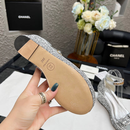 Chane1 top fashion thick sole sequined sandals 0724030815