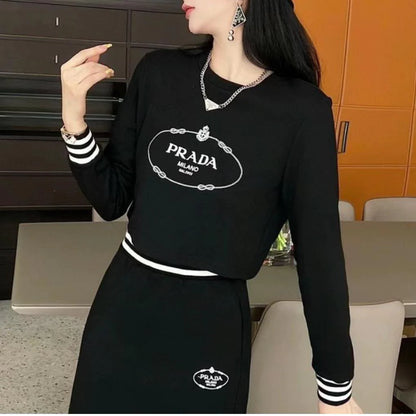 Casual Versatile Long Sleeved Set Hooded 1024022621