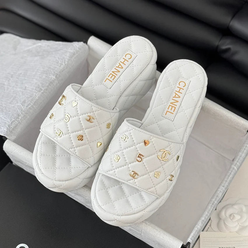 Luxury plaid versatile thick sole slope and cool mop 1024070911