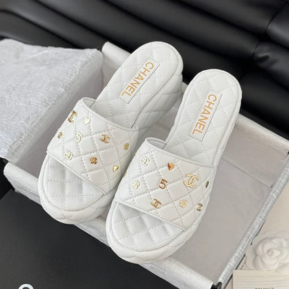 Luxury plaid versatile thick sole slope and cool mop 1024070911