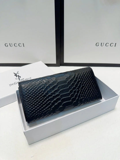 New Women's Long Wallet Snake-print Cowhide Card Bag 1024031307