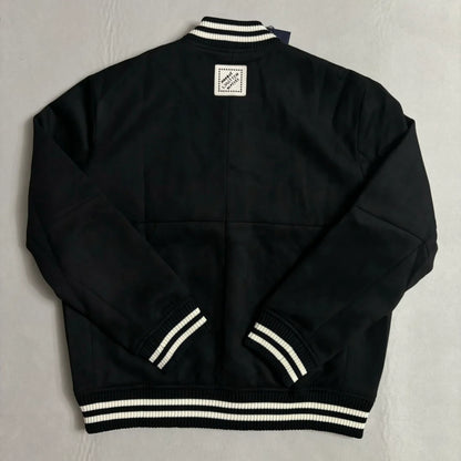 New Unisex Aviator Suede Floral Baseball Jacket 1024101007