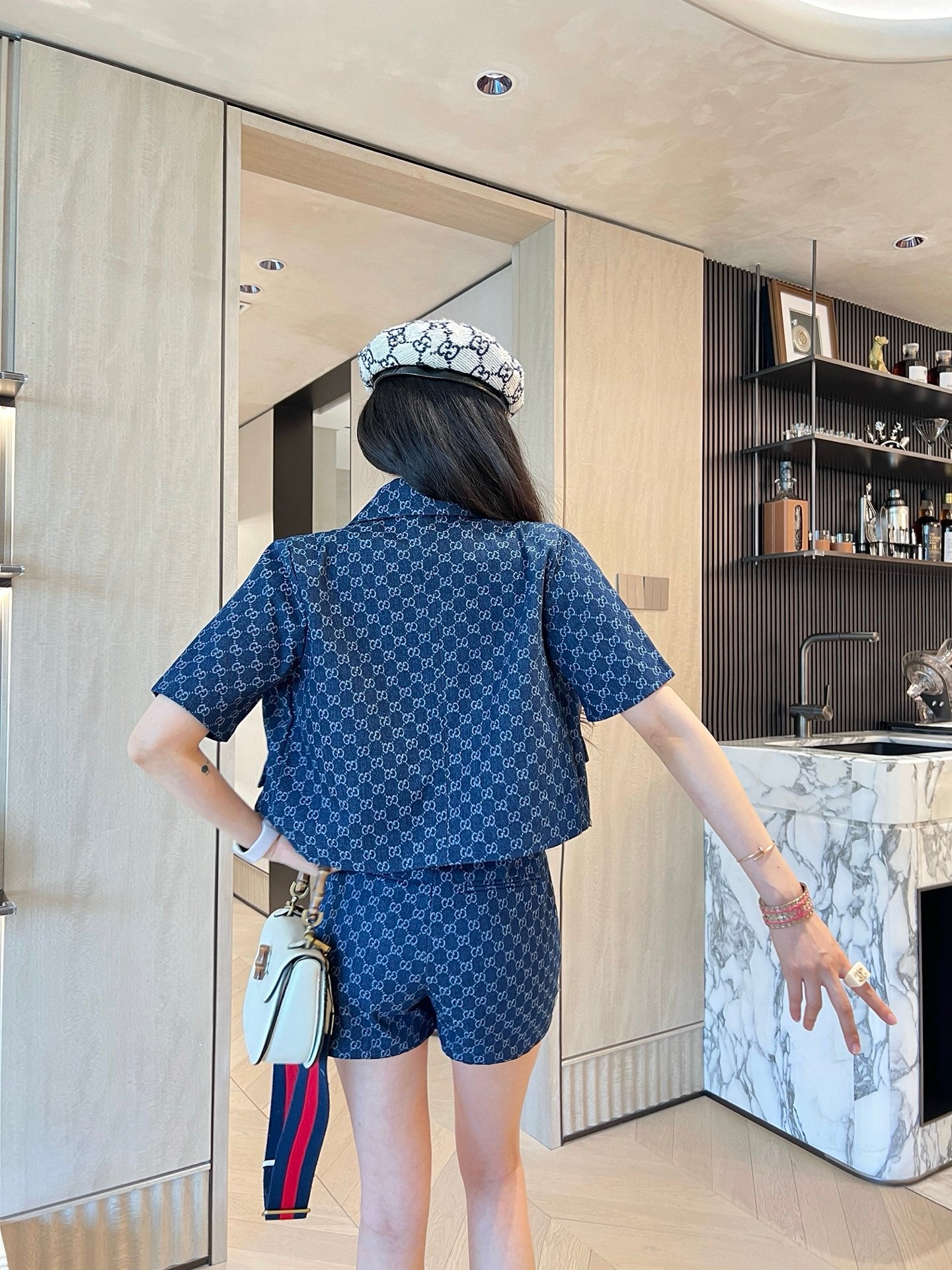 GG Fashion print short sleeve and shorts set 0725052811