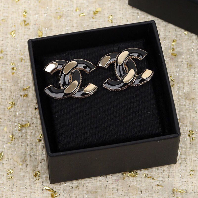 Anti allergic black gold earrings PD10042501