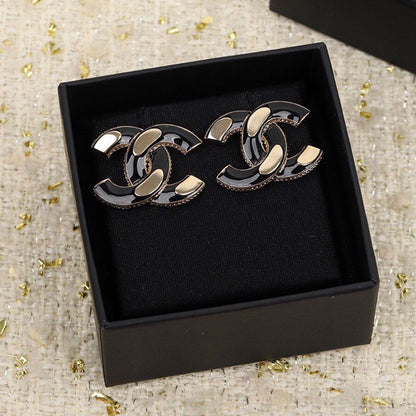 Anti allergic black gold earrings PD10042501