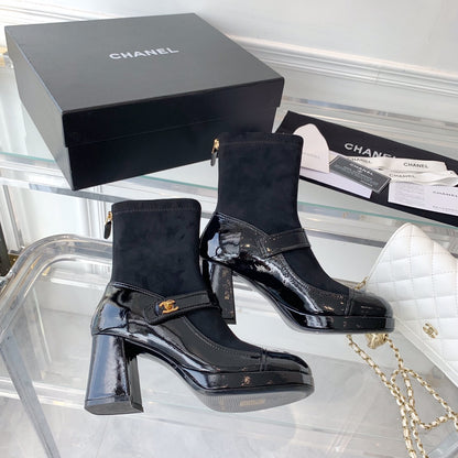 CNL Fashionable Leather and Suede Boots 0724102318