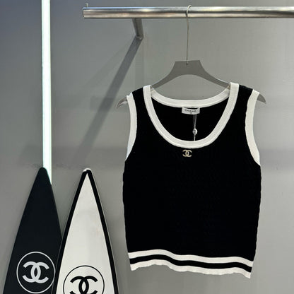 CH new twist knitted vest with contrasting colors fb0424091108