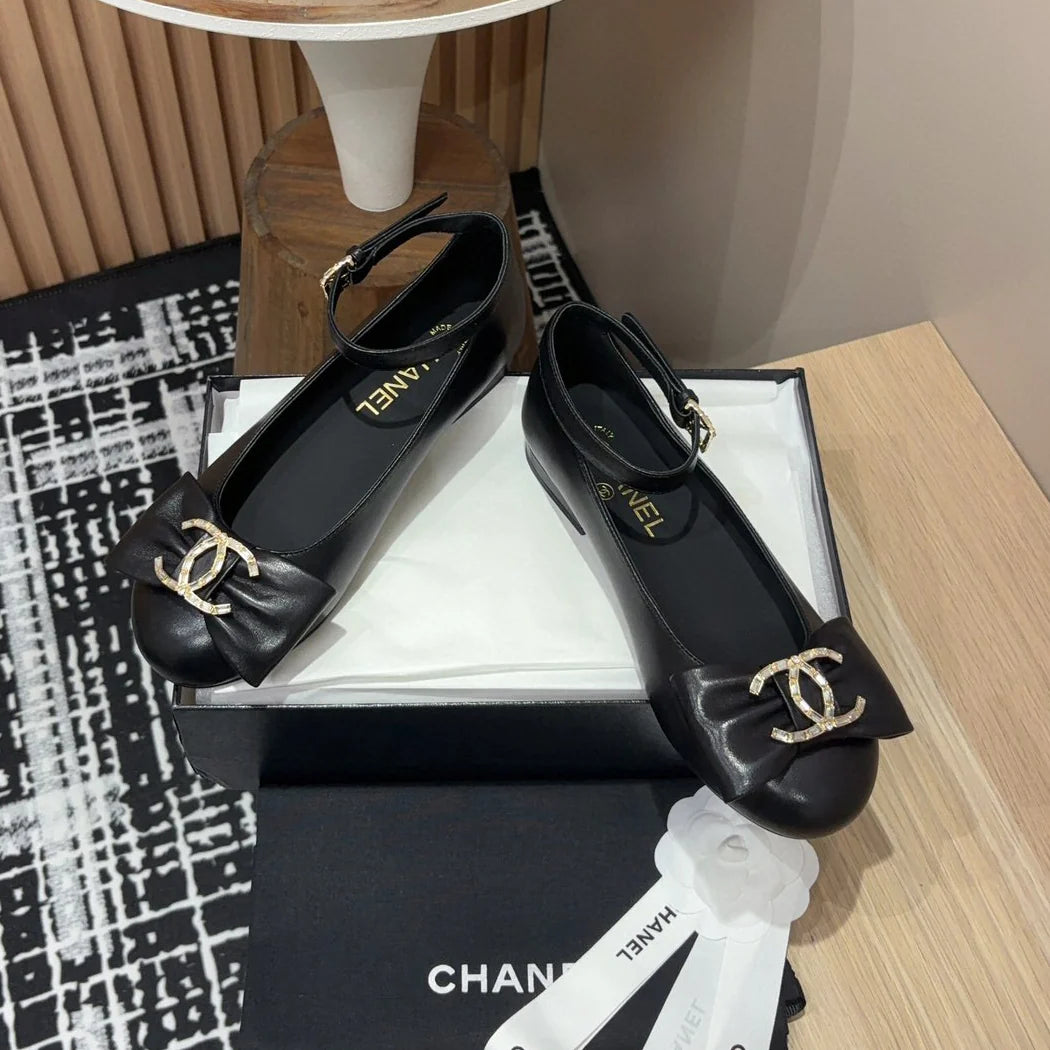 Butterfly Knot Double C Diamond Single Shoes 1024101511