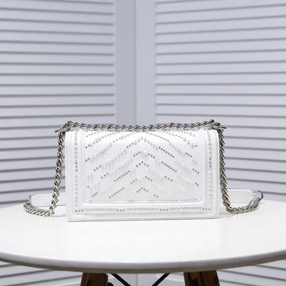 Luxury pearl diamond plaid bag 1024062604