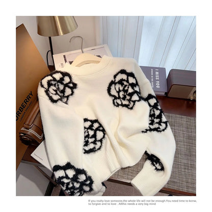 Small Fragrant Style Camellia Women's Autumn And Winter Sweater -PD052023122803