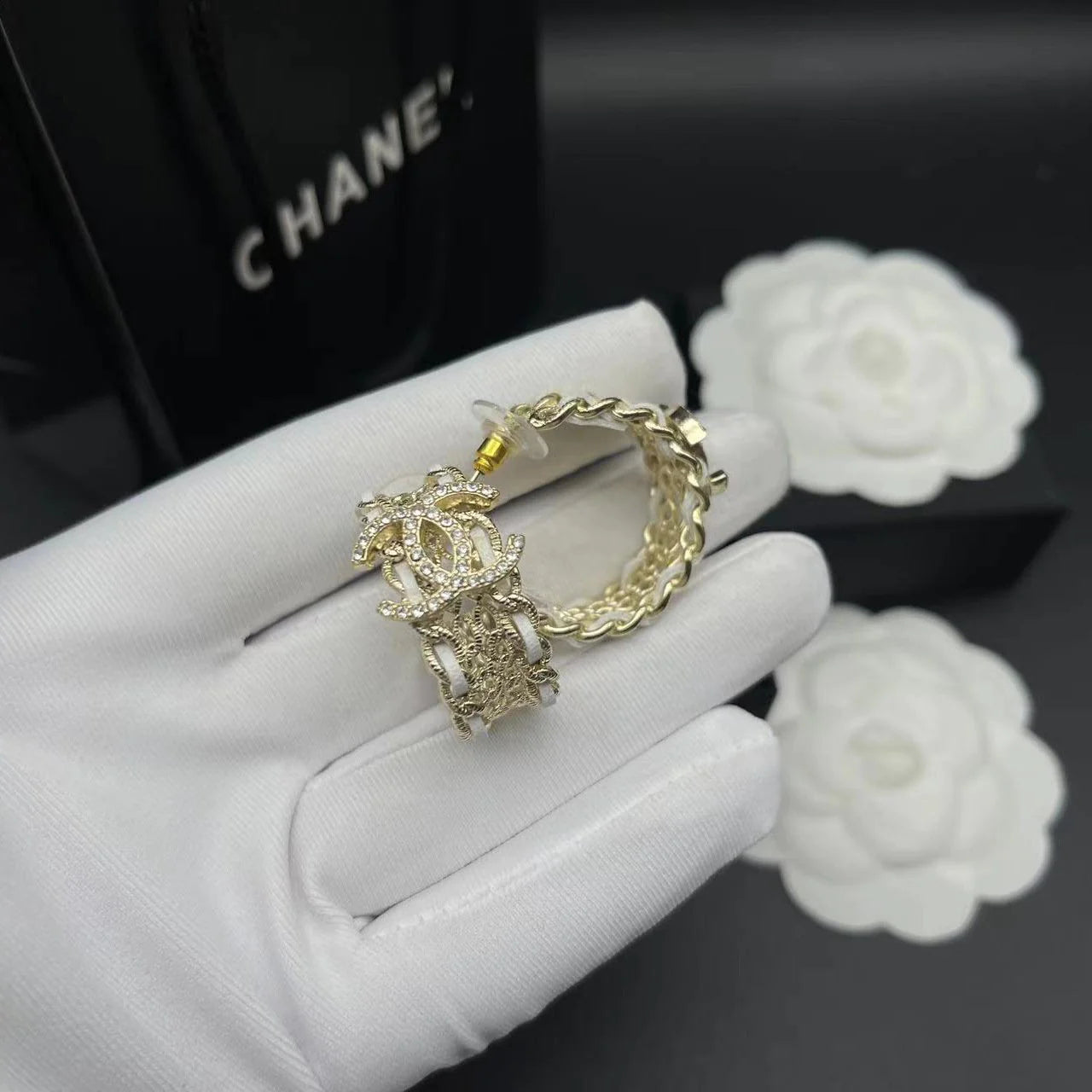 Fashionable Tassel Full Diamond Earrings 1024010313