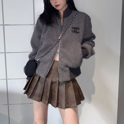 Fashionable grain velvet jacket XC0723112205