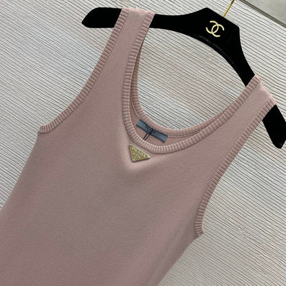 New P's Classic Triangle Label Long Knit Dress 1025070207