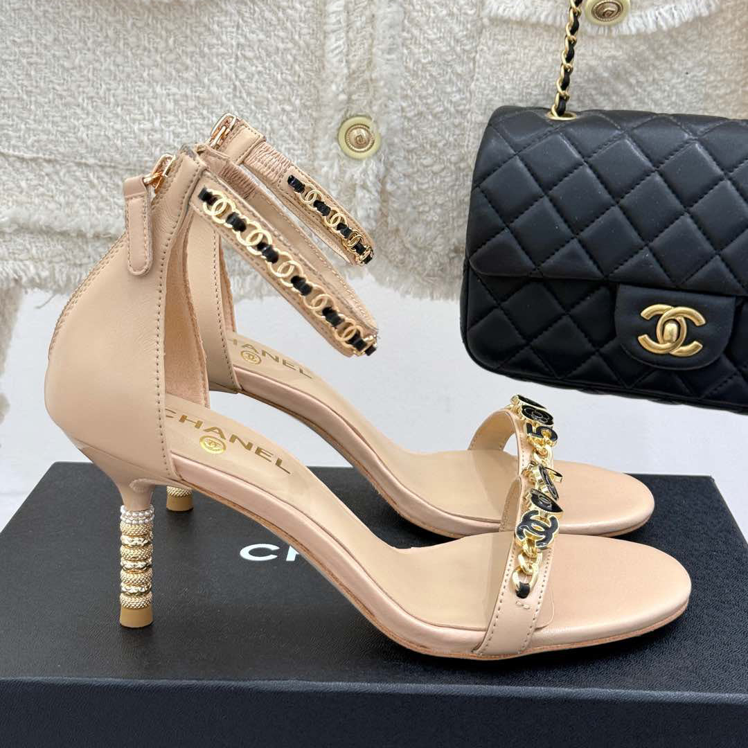 New hardware chain high-heeled sandals 1025042326