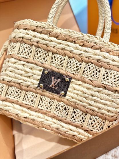 Lvv straw bag hat 2-piece set 0725070702