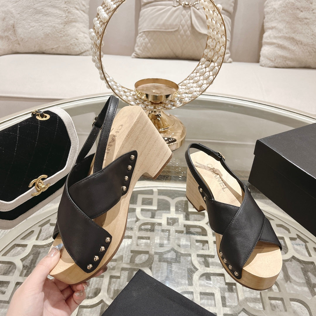 CNL24ss wood grain platform sandals 0724071707