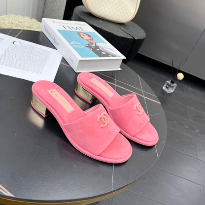 Chane1 top fashion low heel suede slippers 0724030809