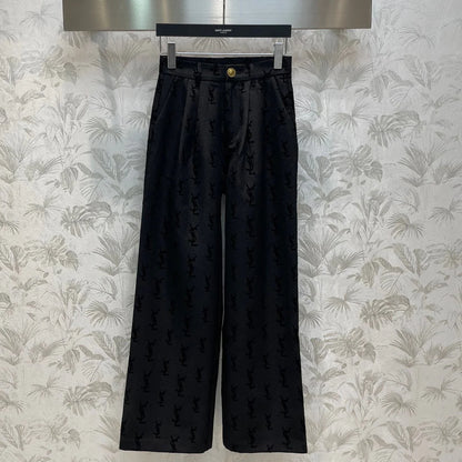 Flocked logo wide-leg trousers 1824021905