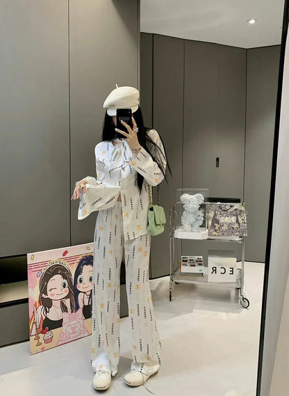 Premium Satin Print Shirt Trousers Suit 1024050910