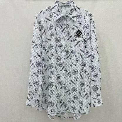 New Arrival Rhombic Printed All-Match Casual Long-Sleeved Sunscreen Shirt 1024041107