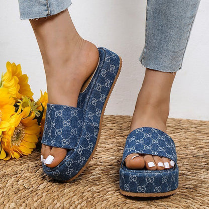 New letter outerwear thick sole sandal PD042509