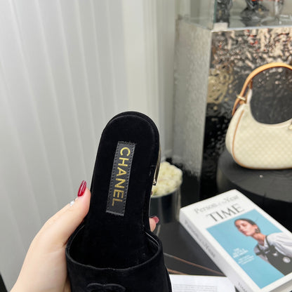 Chane1 top fashion low heel suede slippers 0724030809