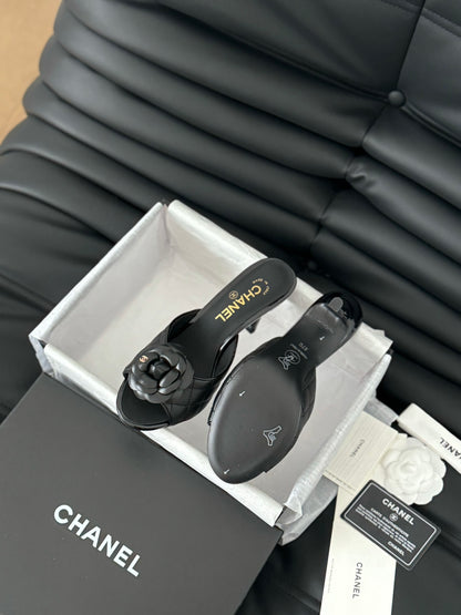 CNL 24SS camellia high heel slippers 0724042708