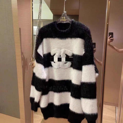 black and white striped sweater 0823113003