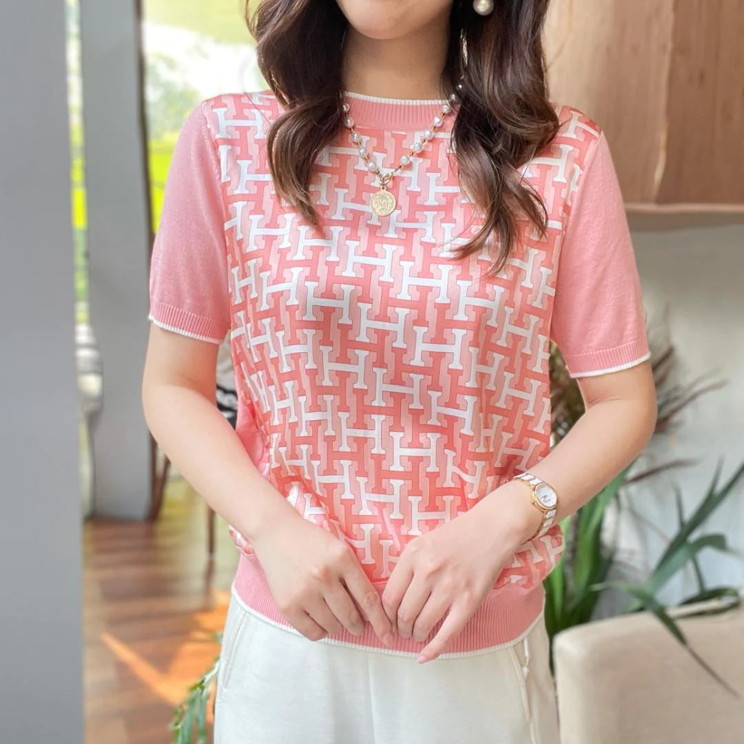 New High-end Women's Sweater Short Sleeve Top 1024040131