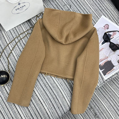High end hooded knitted sweater 1024111506