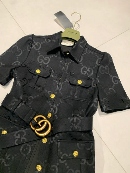 Medium to long classic slim fit denim dress 1025061816