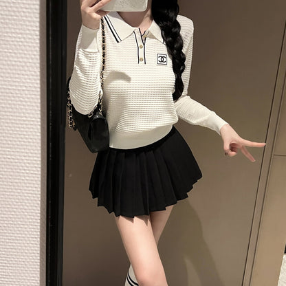 CNL Stand collar knitted long sleeve sweater 0724090303