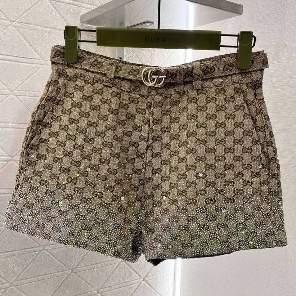 New jacquard rhinestone suit shorts set 1025031420